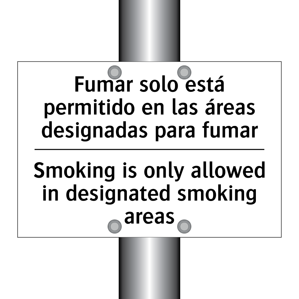 Fumar solo está permitido en las áreas designadas para fumar - Smoking is only allowed in designated smoking areas