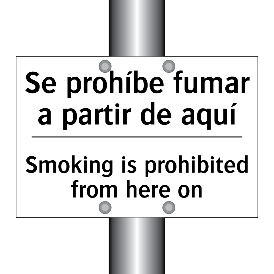 Se prohíbe fumar a partir de aquí - Smoking is prohibited from here on