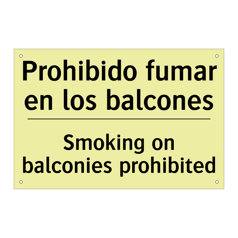 Prohibido fumar en los balcones - Smoking on balconies prohibited