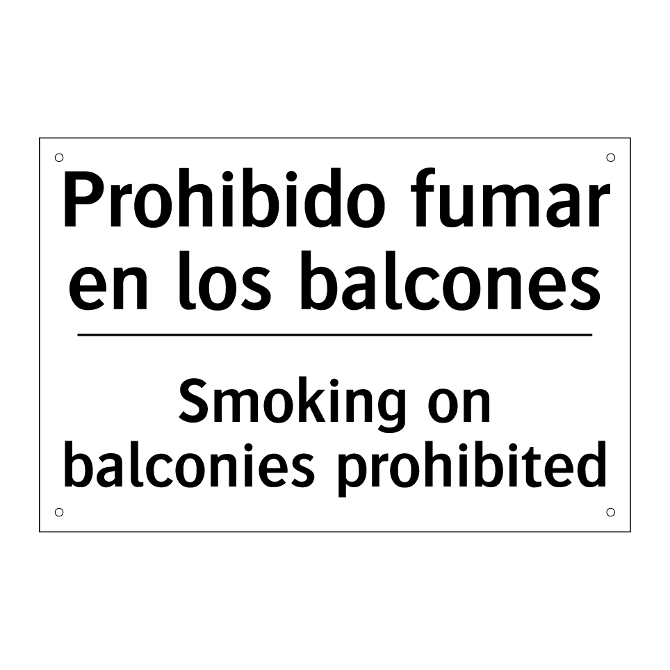Prohibido fumar en los balcones - Smoking on balconies prohibited