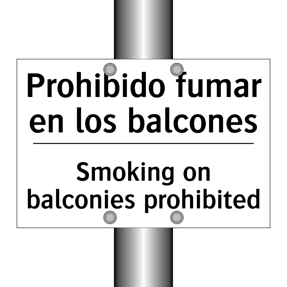 Prohibido fumar en los balcones - Smoking on balconies prohibited