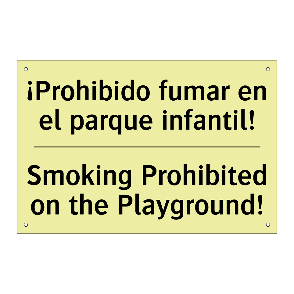¡Prohibido fumar en el parque infantil! - Smoking Prohibited on the Playground!