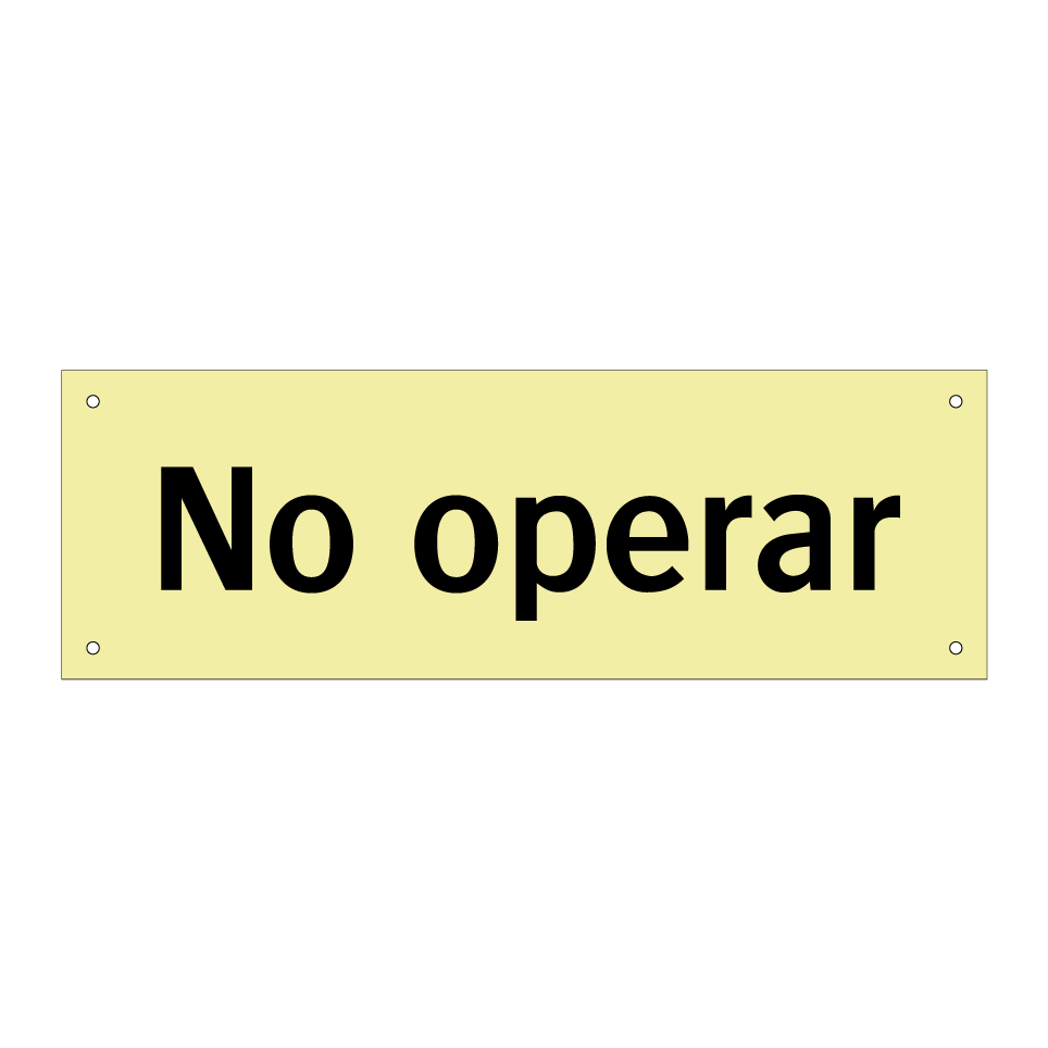 No operar