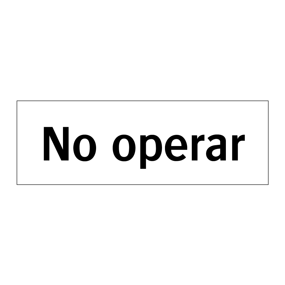 No operar
