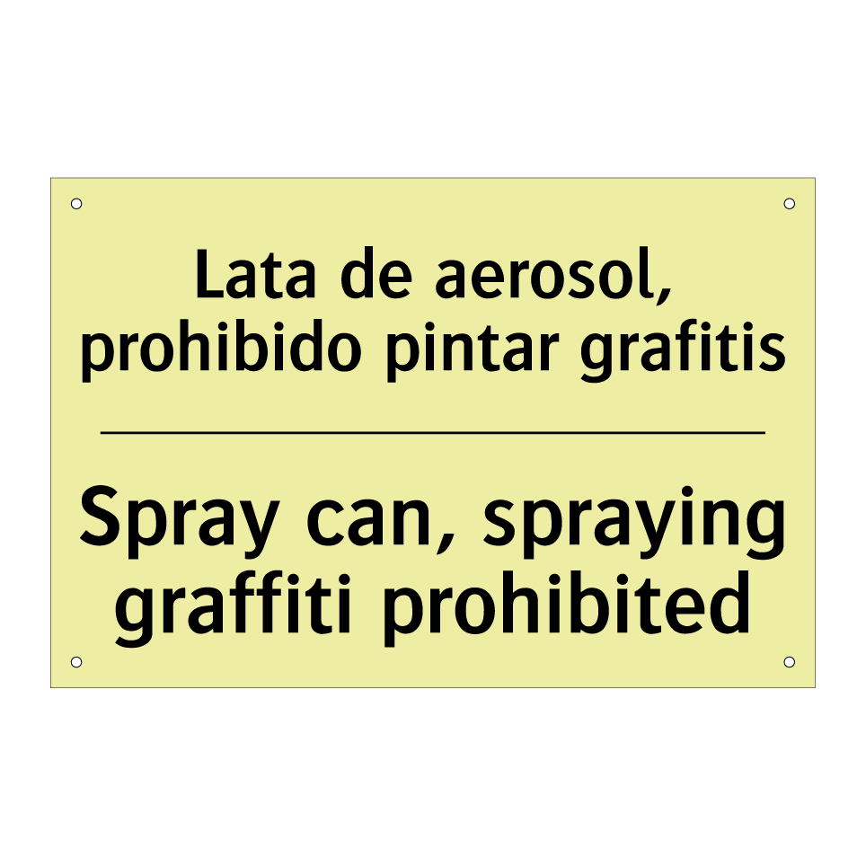 Lata de aerosol, prohibido pintar grafitis - Spray can, spraying graffiti prohibited