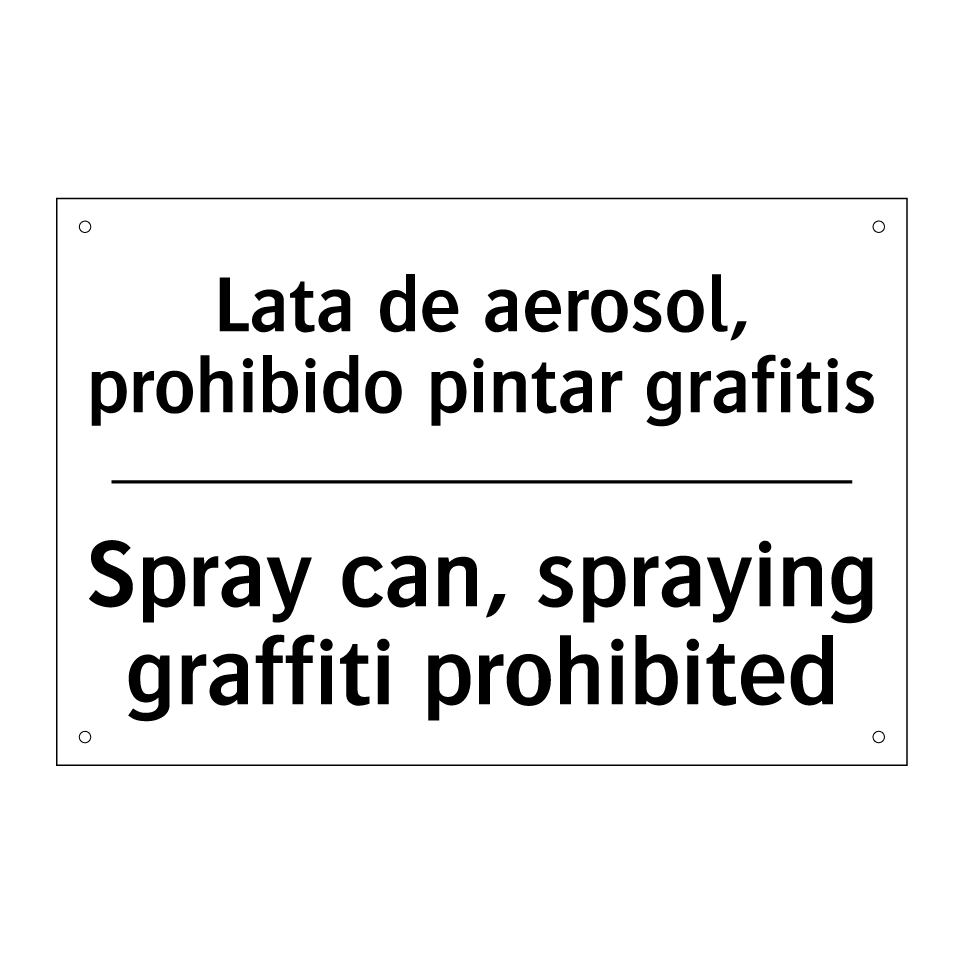 Lata de aerosol, prohibido pintar grafitis - Spray can, spraying graffiti prohibited