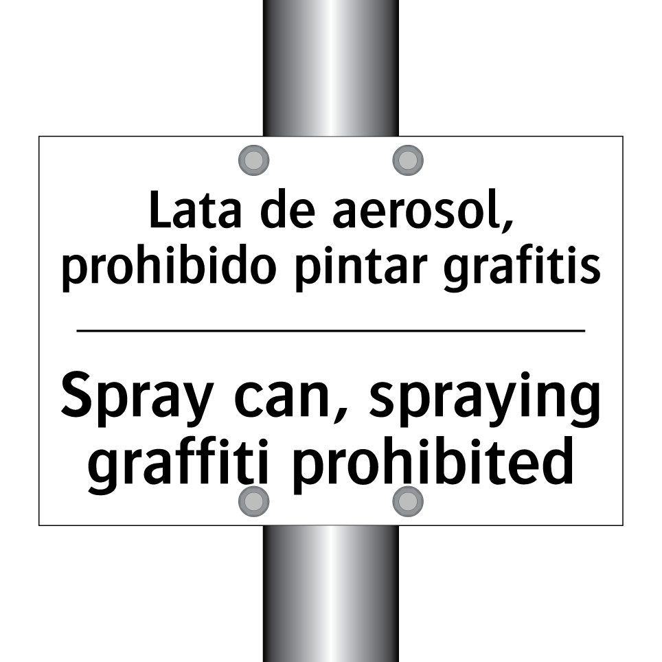 Lata de aerosol, prohibido pintar grafitis - Spray can, spraying graffiti prohibited