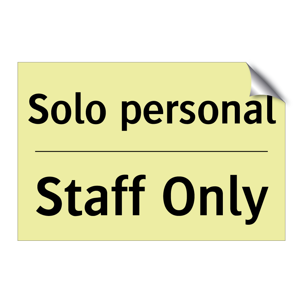 Solo personal - Staff Only