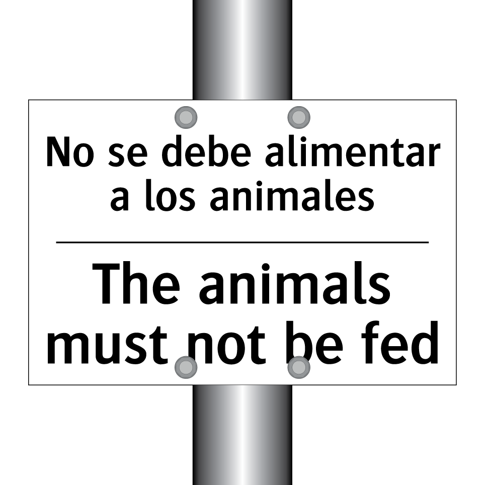 No se debe alimentar a los animales - The animals must not be fed