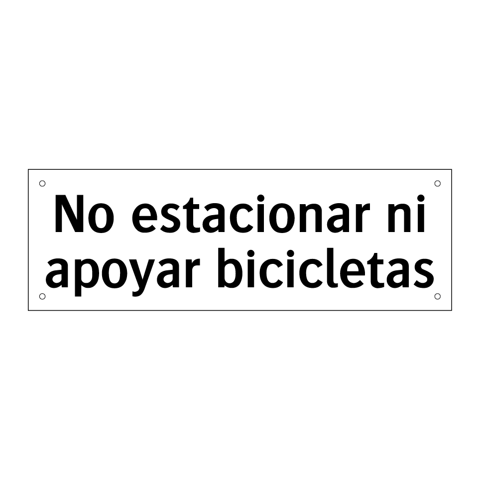 No estacionar ni apoyar bicicletas