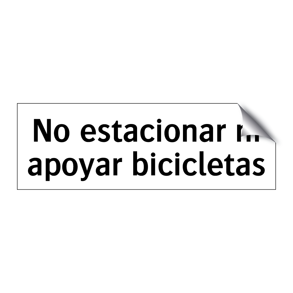 No estacionar ni apoyar bicicletas