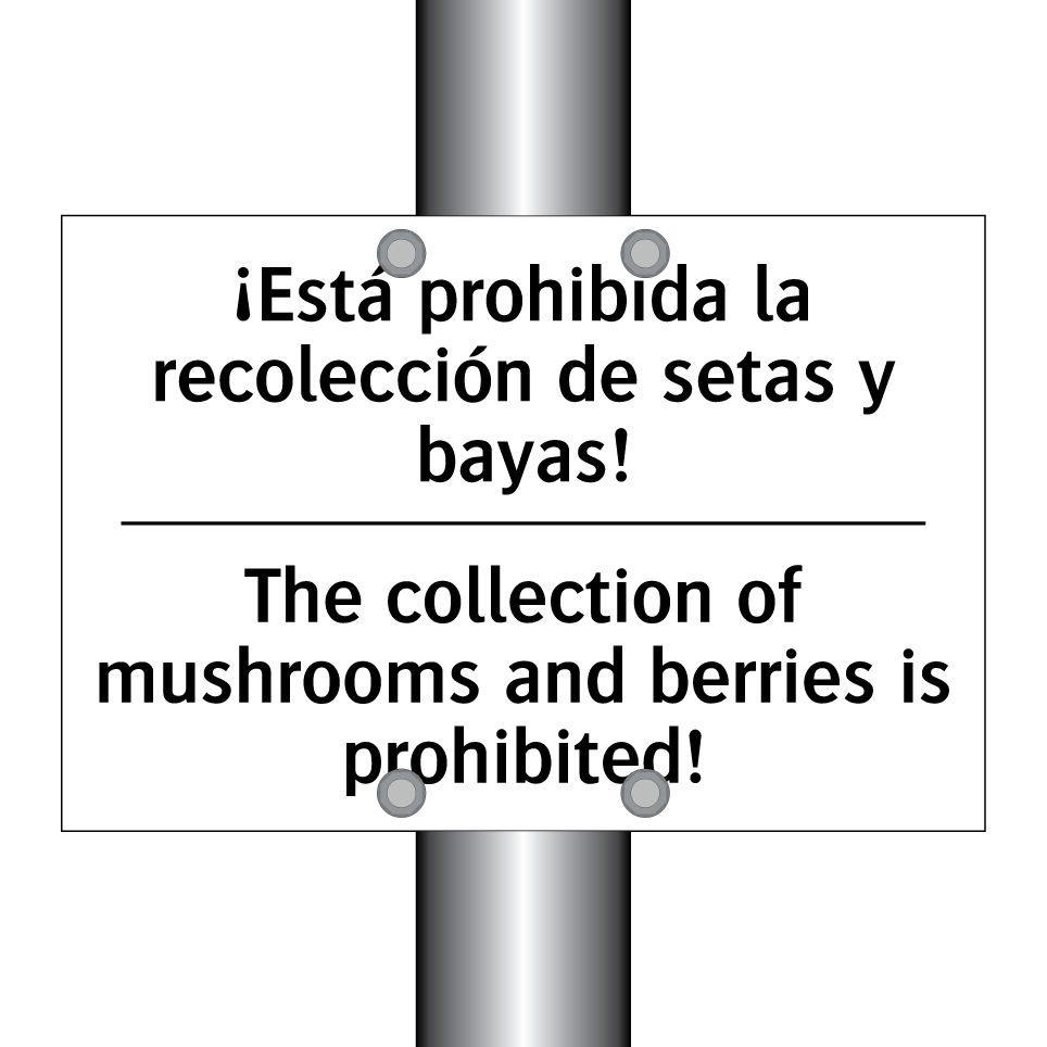 ¡Está prohibida la recolección de setas y bayas! - The collection of mushrooms and berries is prohibited!