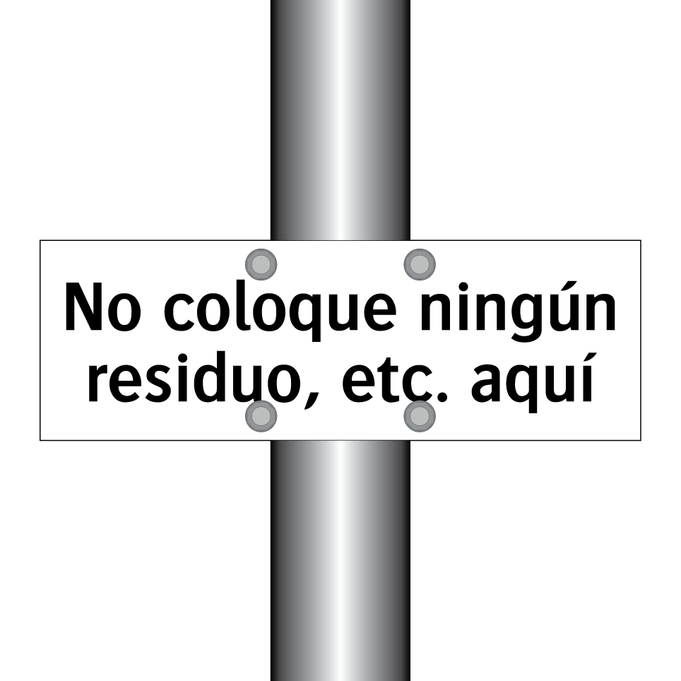 No coloque ningún residuo, etc. aquí