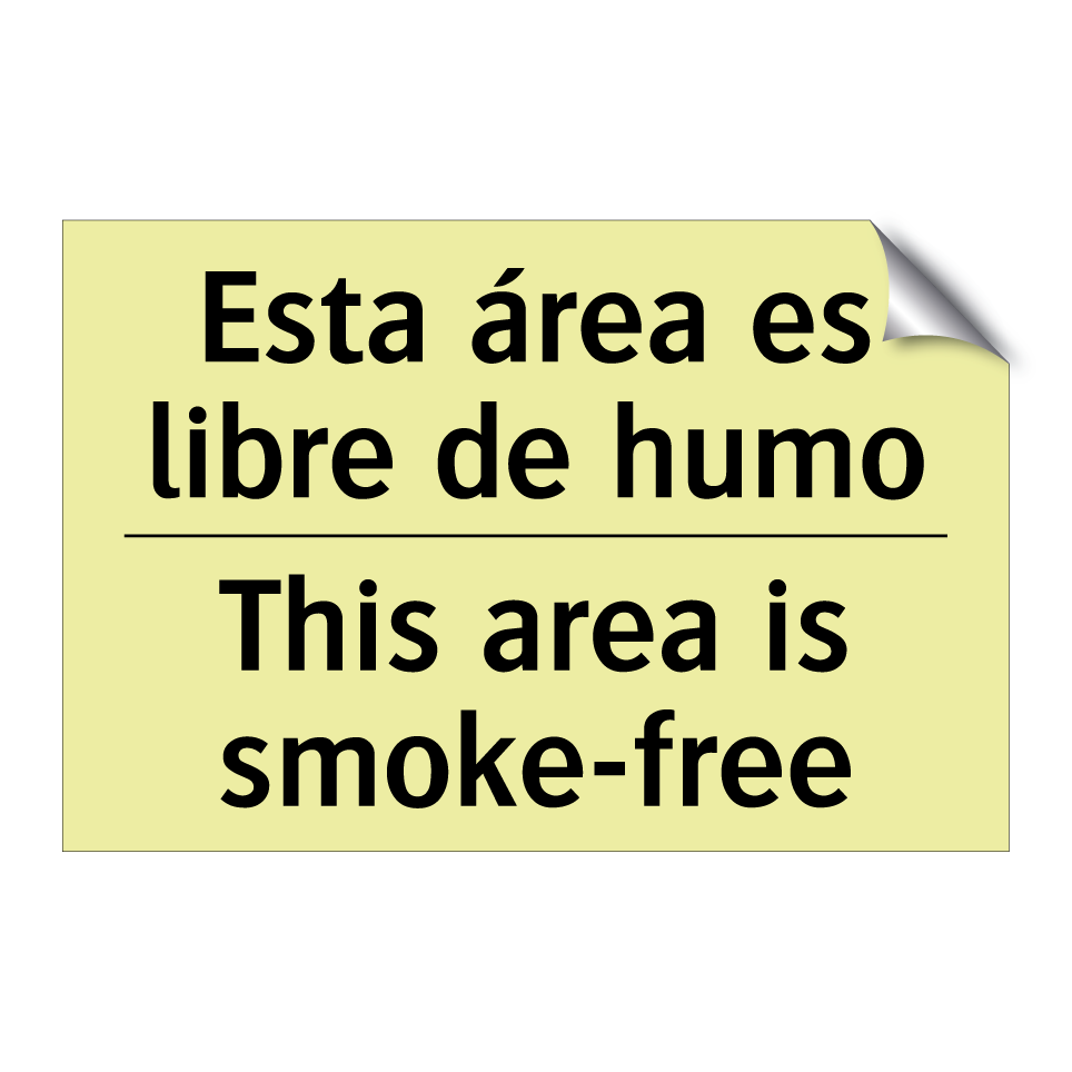 Esta área es libre de humo - This area is smoke-free