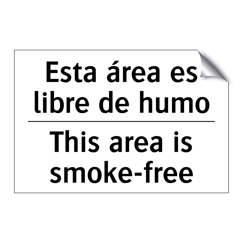 Esta área es libre de humo - This area is smoke-free