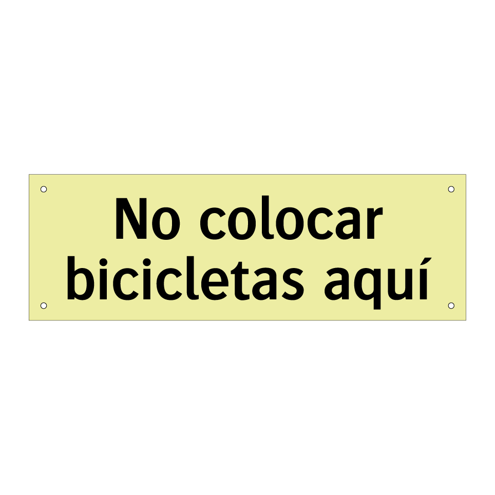 No colocar bicicletas aquí