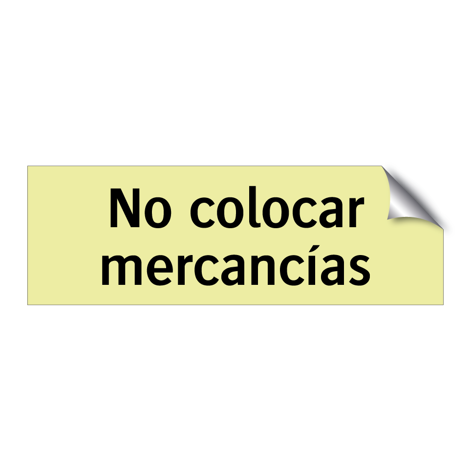 No colocar mercancías