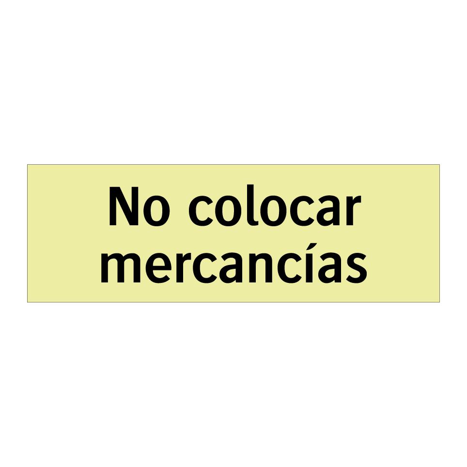 No colocar mercancías