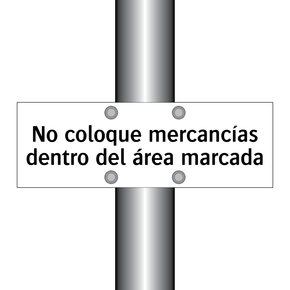 No coloque mercancías dentro del área marcada