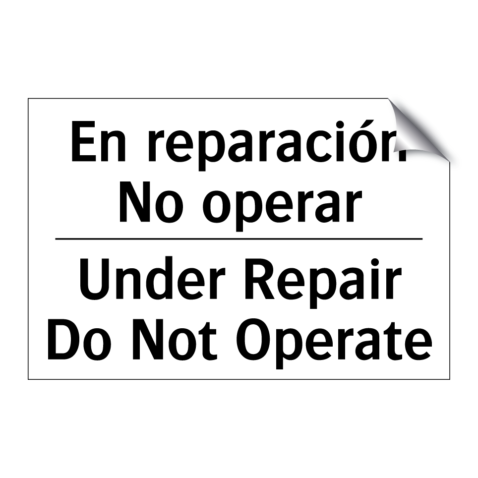 En reparación No operar - Under Repair Do Not Operate