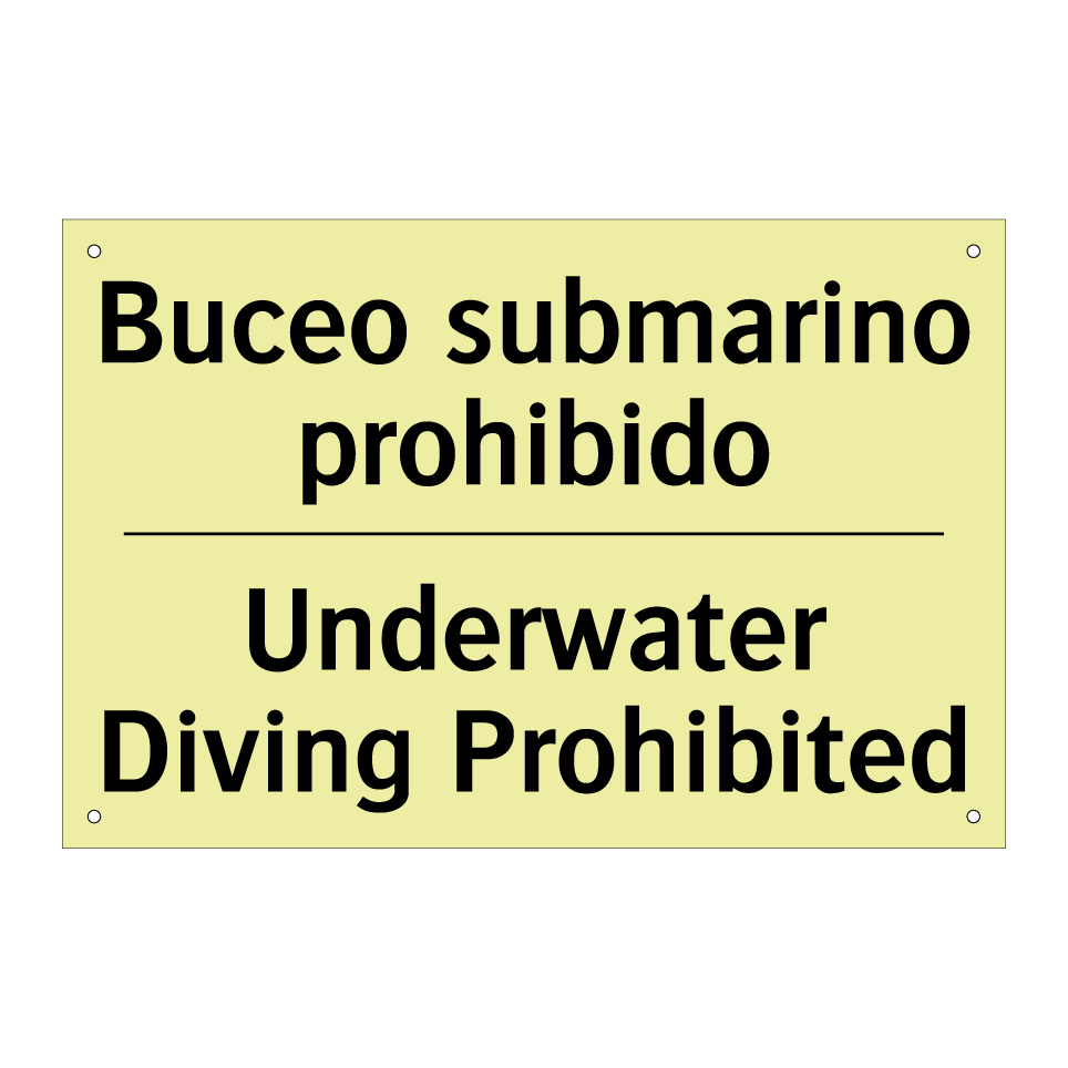 Buceo submarino prohibido - Underwater Diving Prohibited