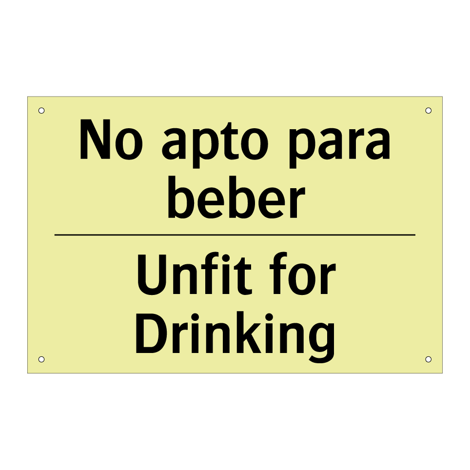 No apto para beber - Unfit for Drinking