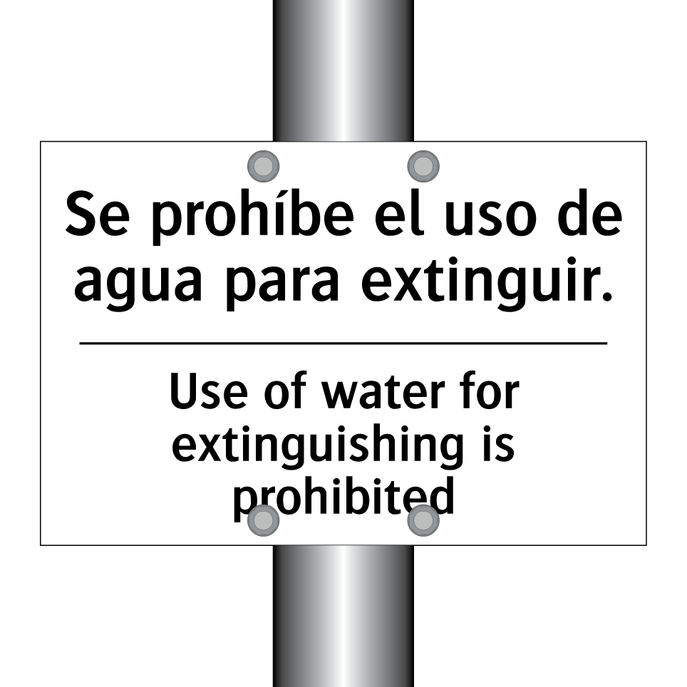 Se prohíbe el uso de agua para extinguir. - Use of water for extinguishing is prohibited
