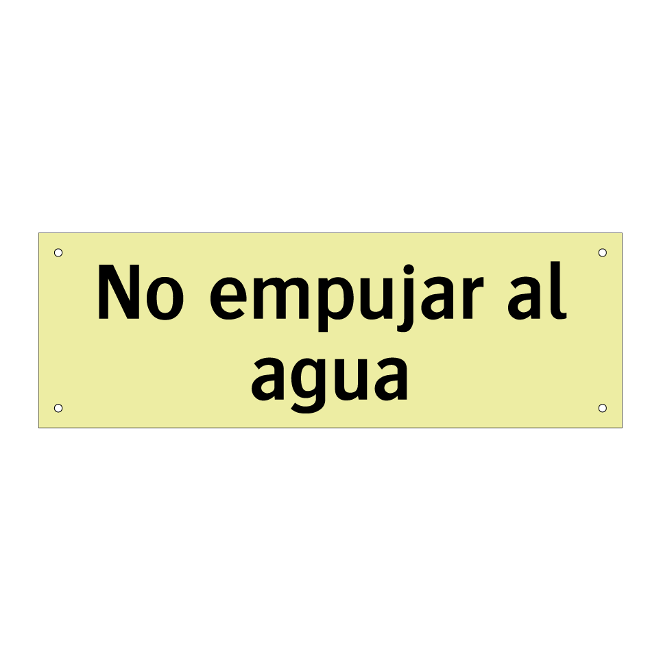 No empujar al agua