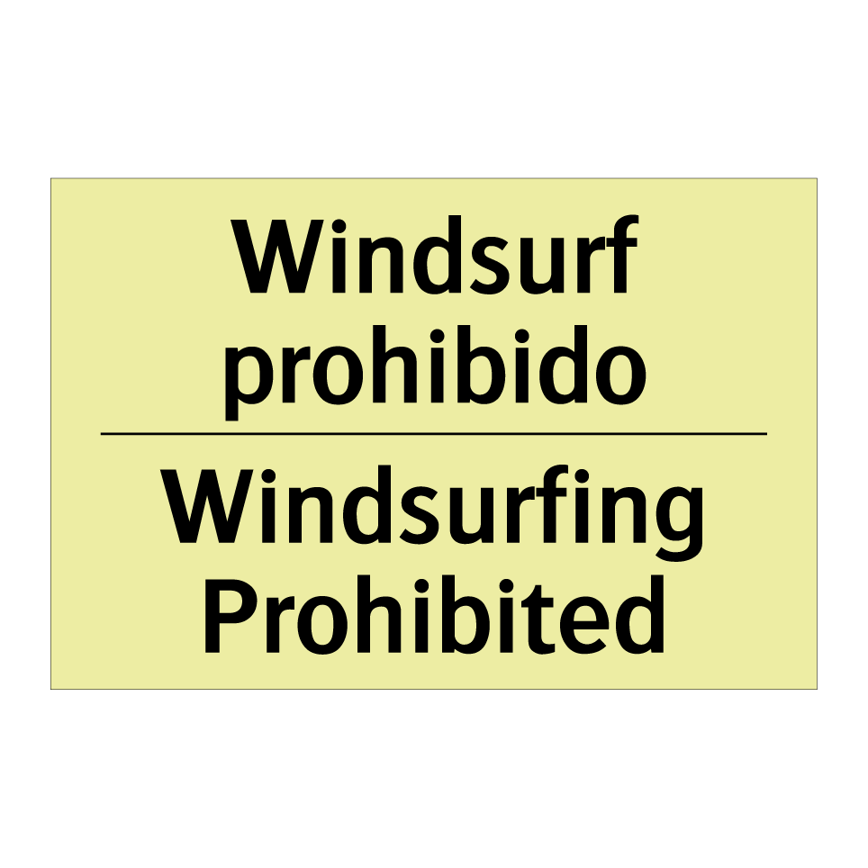Windsurf prohibido - Windsurfing Prohibited