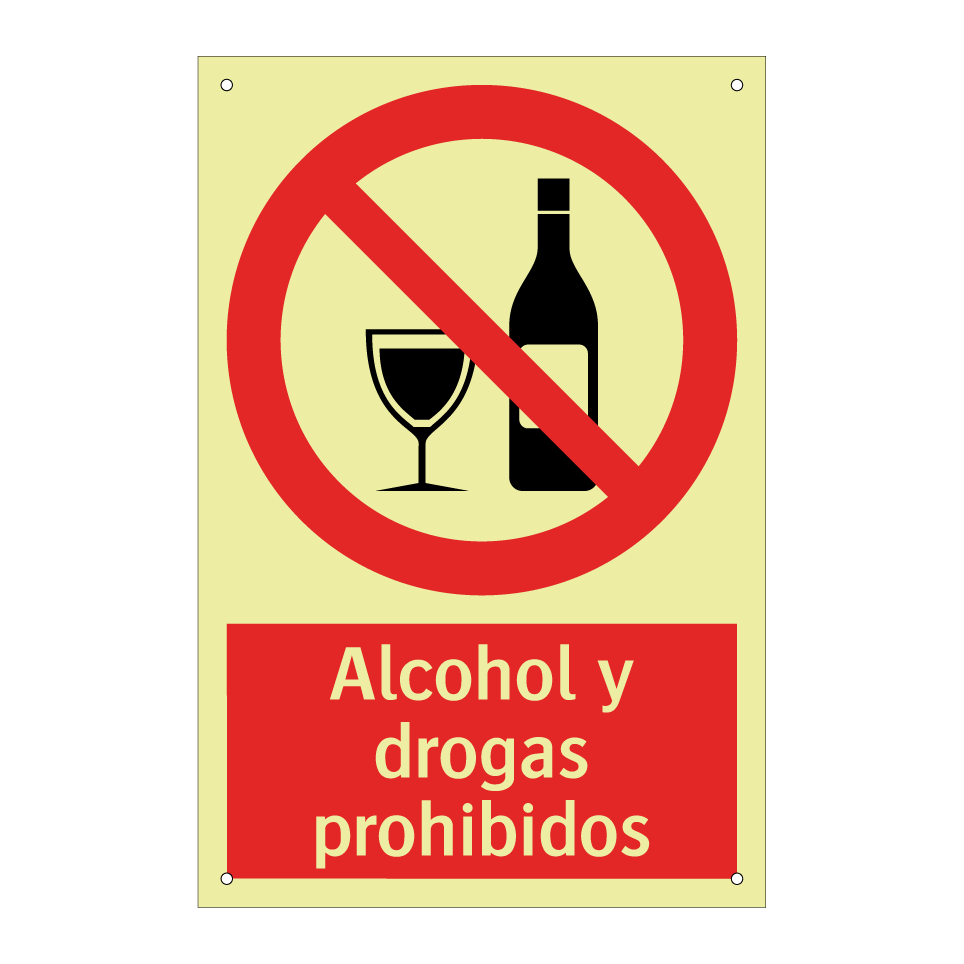 Alcohol y drogas prohibidos