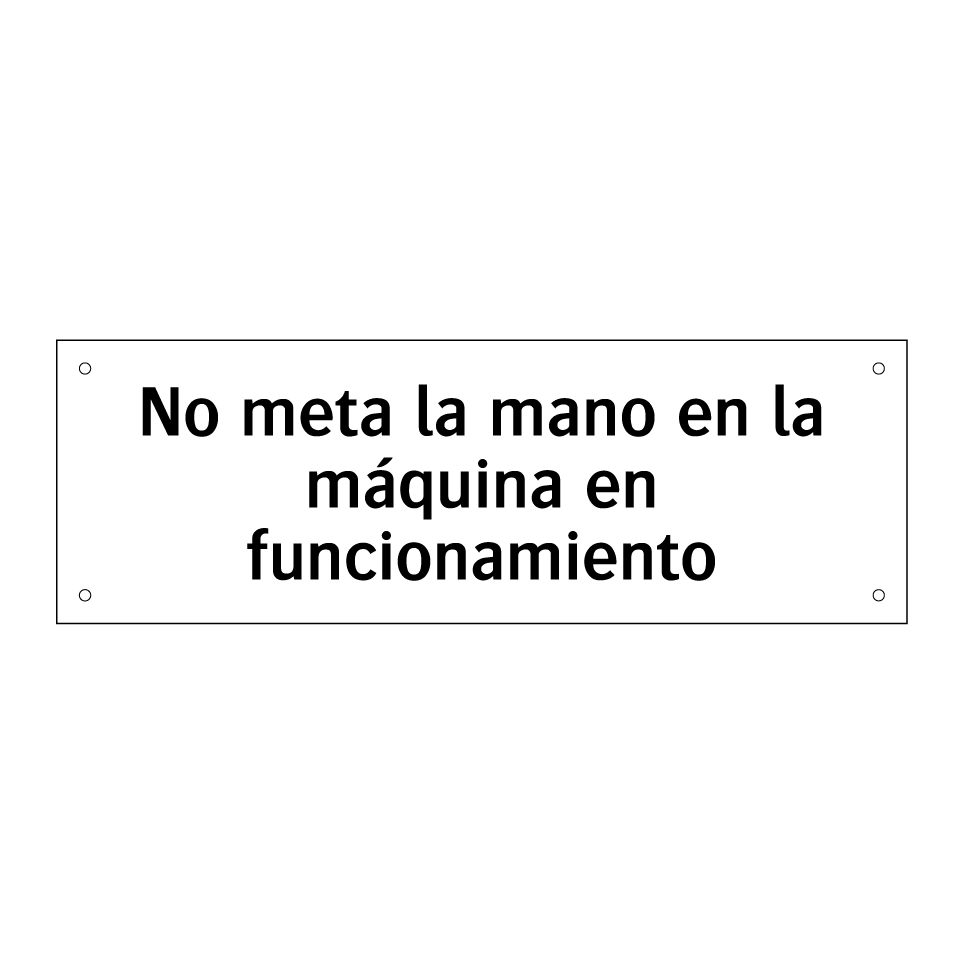 No meta la mano en la máquina en funcionamiento