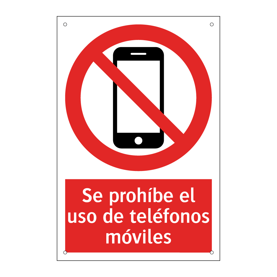 Se prohíbe el uso de teléfonos móviles