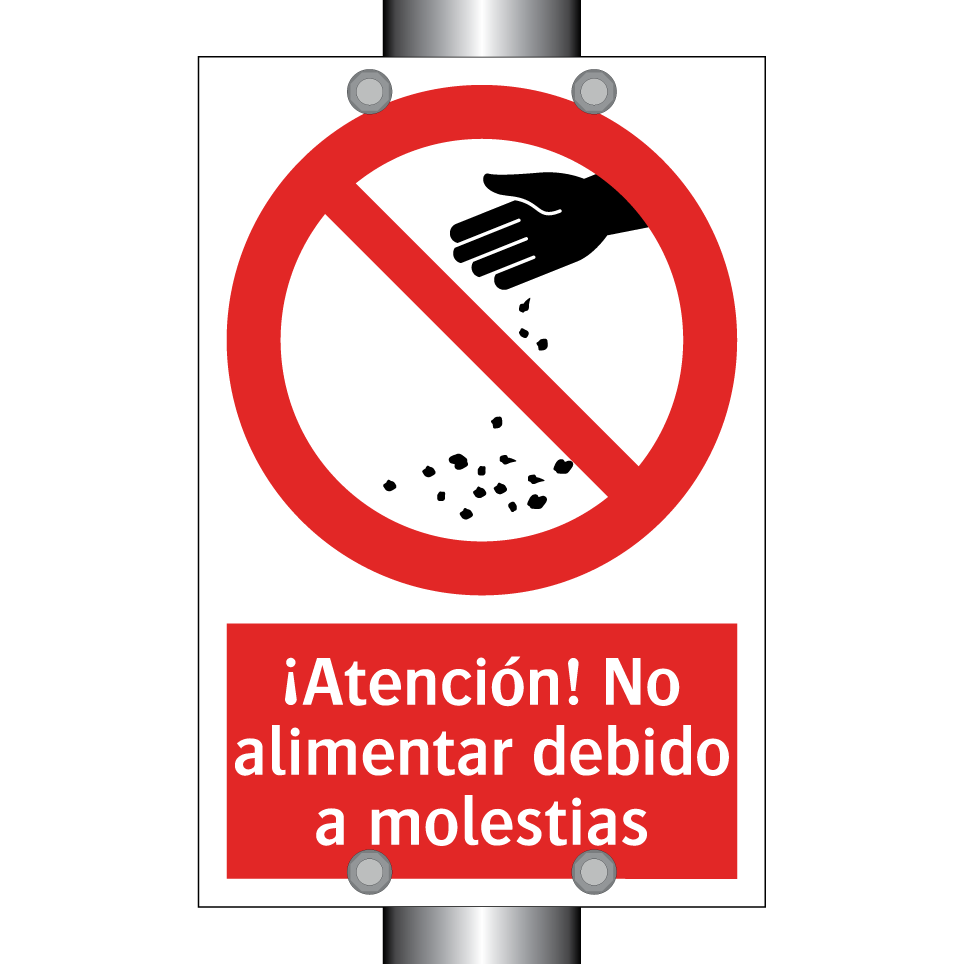 ¡Atención! No alimentar debido a molestias