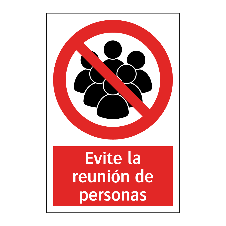 Evite la reunión de personas