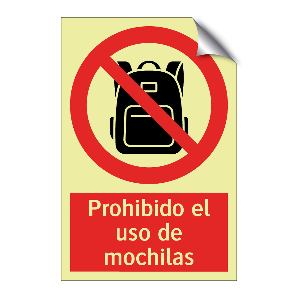 Prohibido el uso de mochilas