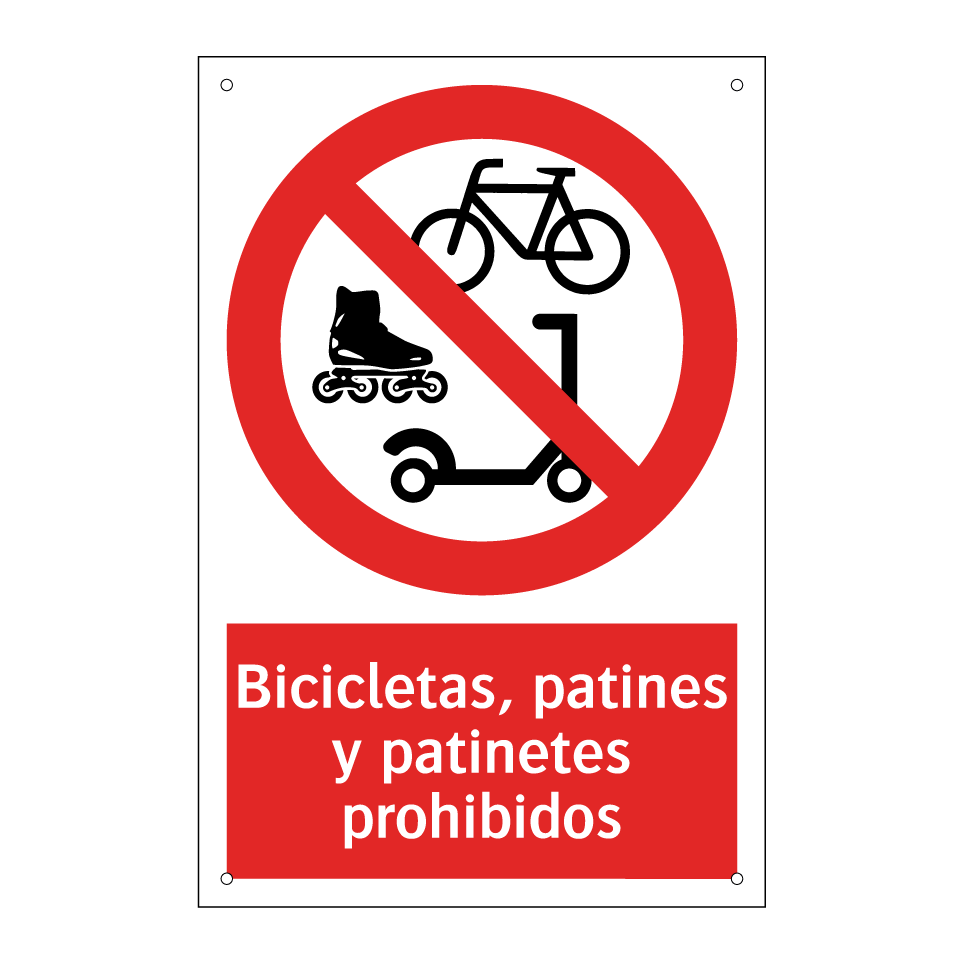 Bicicletas, patines y patinetes prohibidos