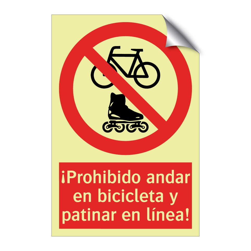 ¡Prohibido andar en bicicleta y patinar en línea!
