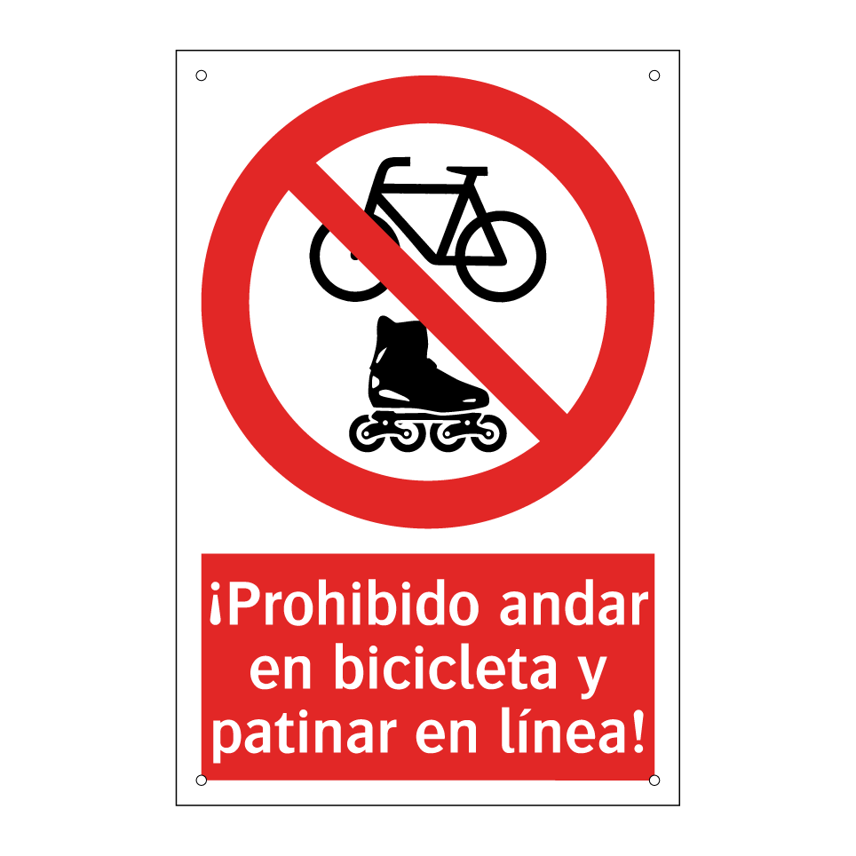 ¡Prohibido andar en bicicleta y patinar en línea!