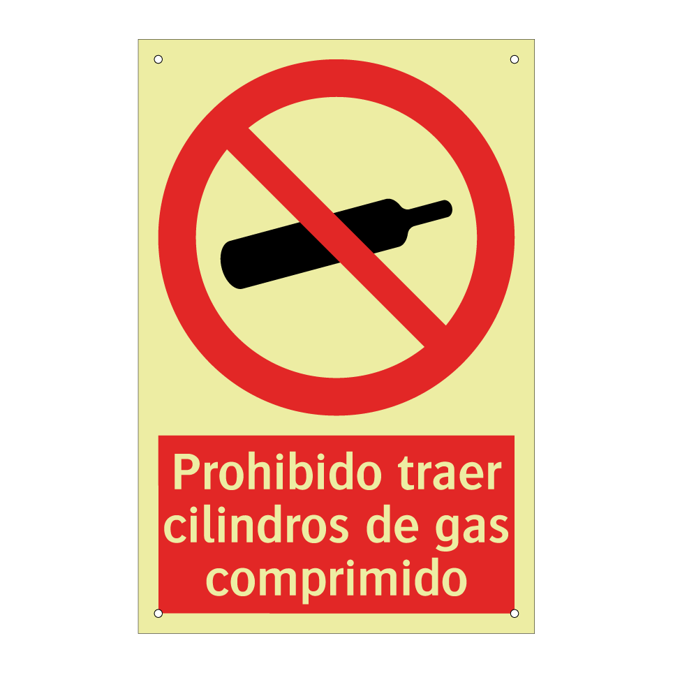 Prohibido traer cilindros de gas comprimido