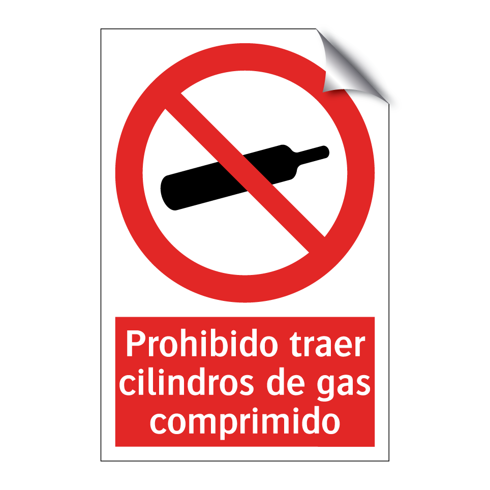 Prohibido traer cilindros de gas comprimido