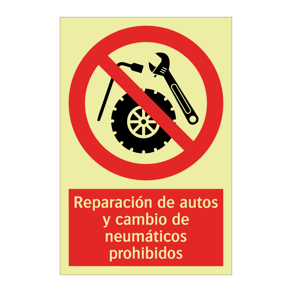 Reparación de autos y cambio de neumáticos prohibidos