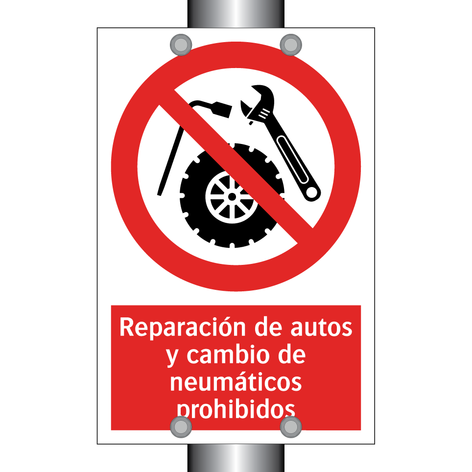 Reparación de autos y cambio de neumáticos prohibidos