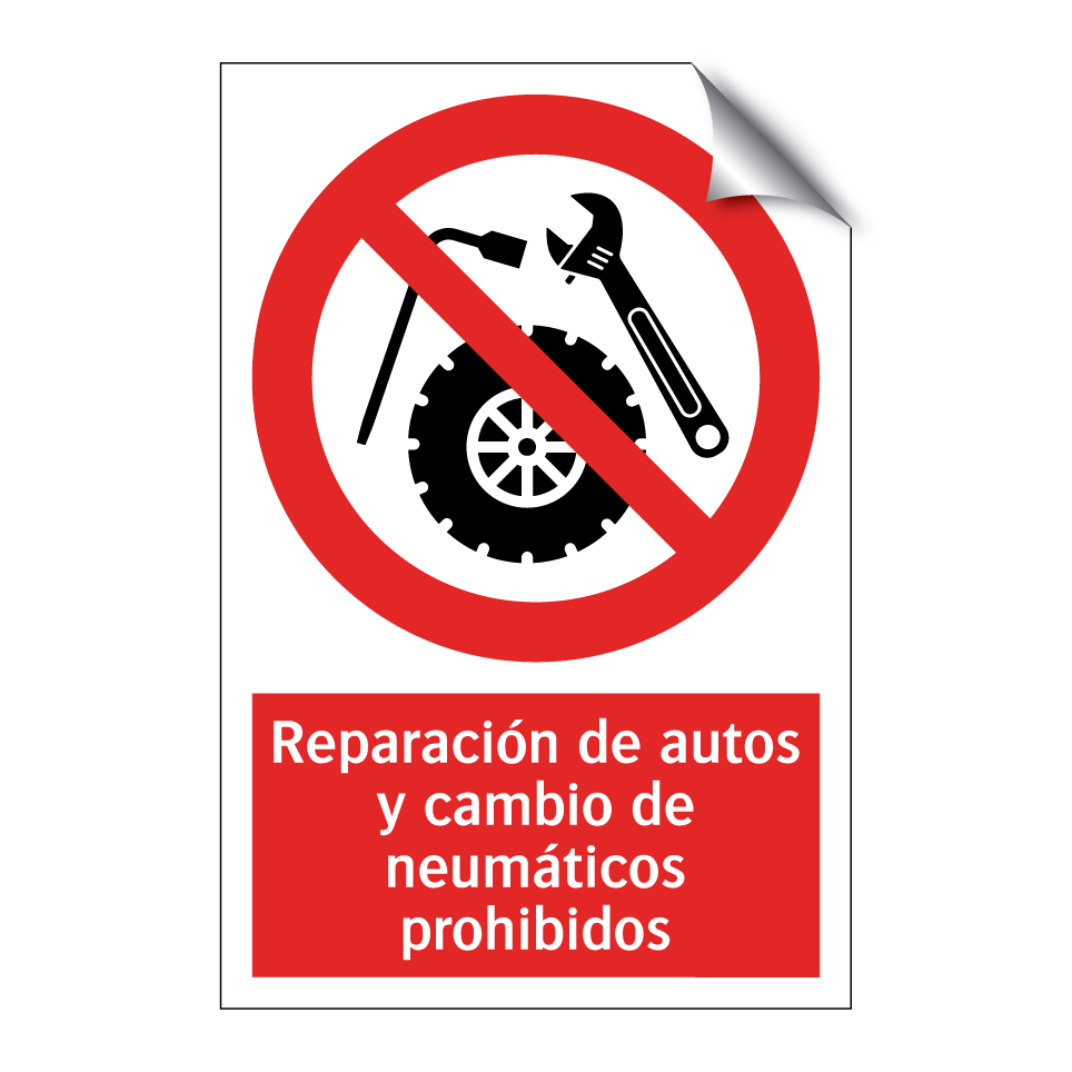 Reparación de autos y cambio de neumáticos prohibidos