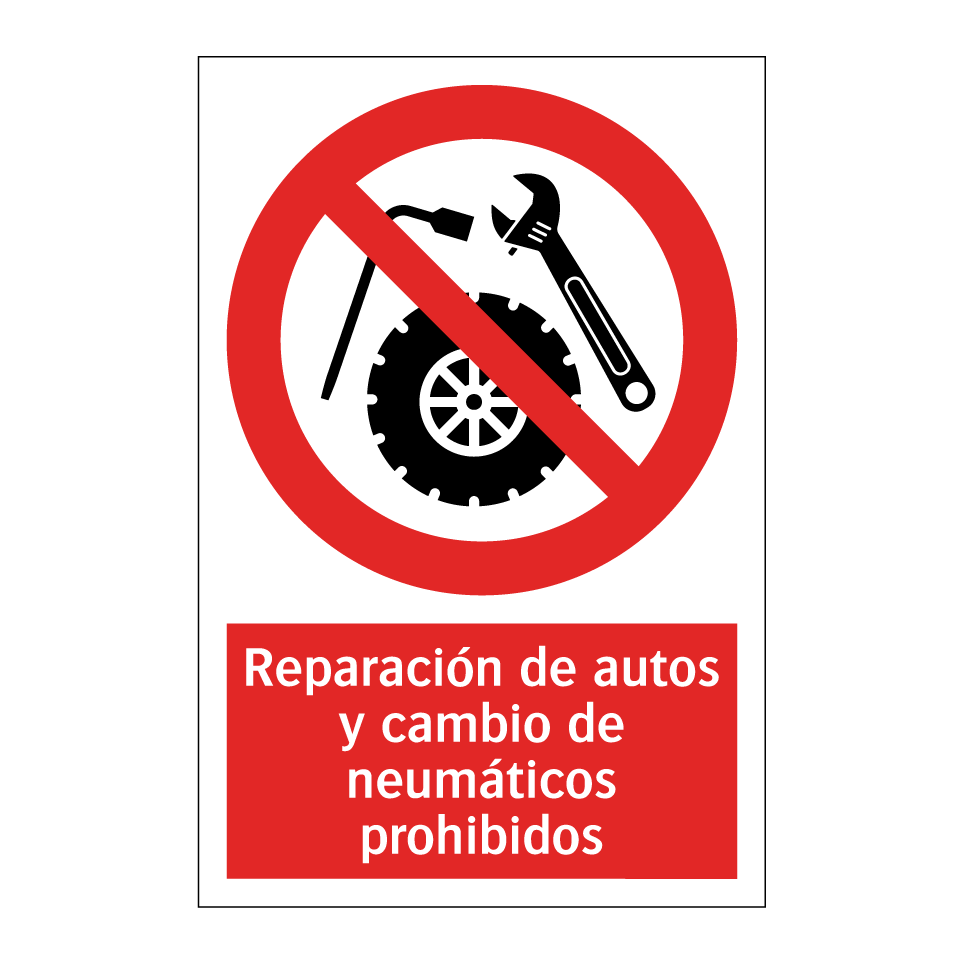 Reparación de autos y cambio de neumáticos prohibidos