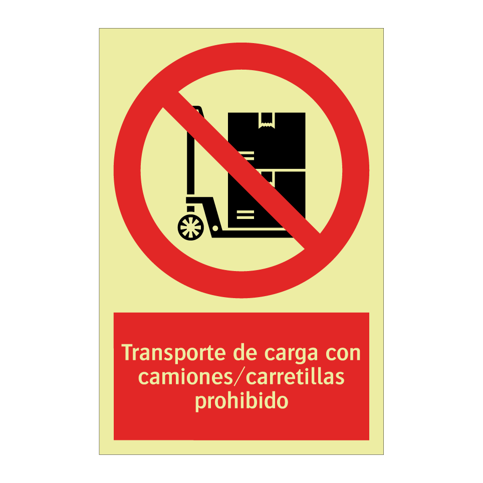 Transporte de carga con camiones/carretillas prohibido