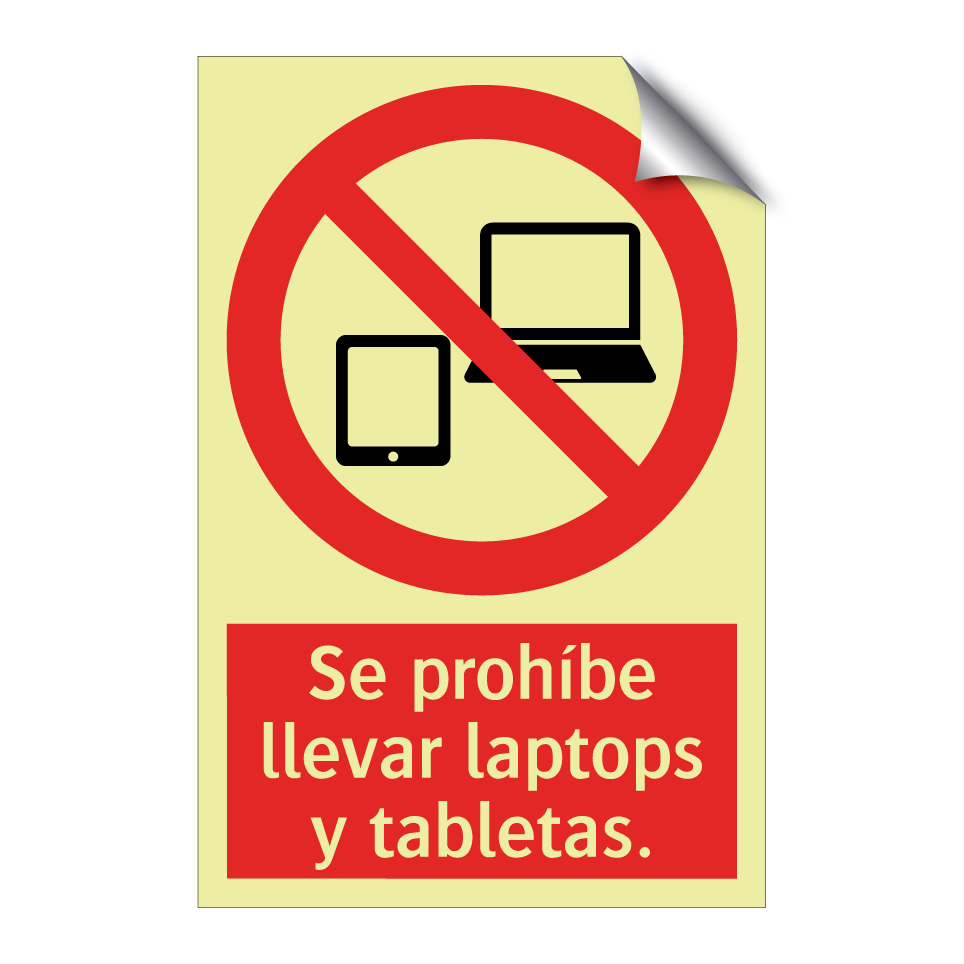 Se prohíbe llevar laptops y tabletas.