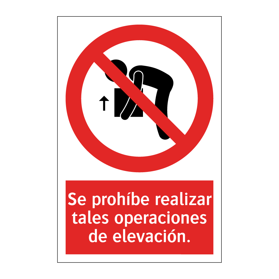 Se prohíbe realizar tales operaciones de elevación.