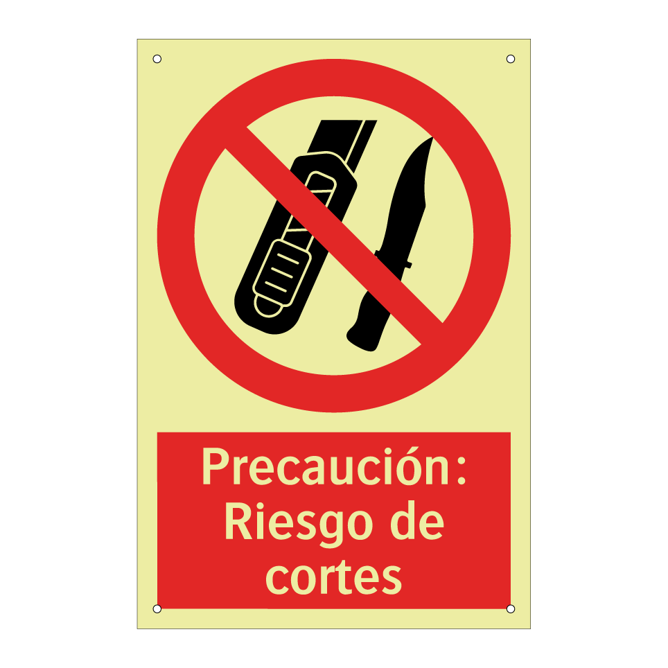 Precaución: Riesgo de cortes