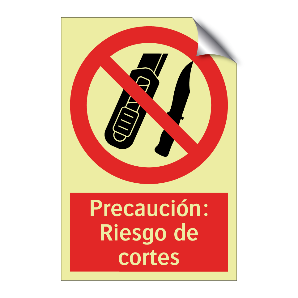 Precaución: Riesgo de cortes
