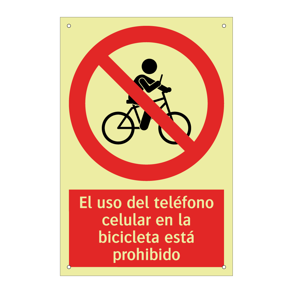 El uso del teléfono celular en la bicicleta está prohibido